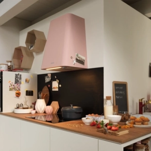 Απορροφητήρας Smart deco dusty rose επιτοίχια καμινάδα