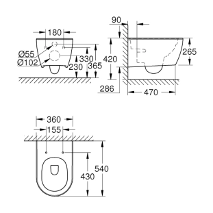 Λεκάνη Grohe Essence κρεμαστή Rimless με κάθισμα soft closing 2