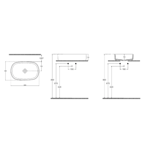 Νιπτήρας επιτραπέζιος Infinity terazzo 55x36 white mat 2