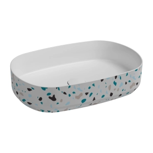 Νιπτήρας επιτραπέζιος Infinity terazzo 55x36 white mat