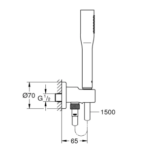 Grohe Εuphoria Cosmopolitan 26404000 Τηλέφωνo Ντους με Σπιράλ και Στήριγμα/Παροχή, Χρωμέ 2