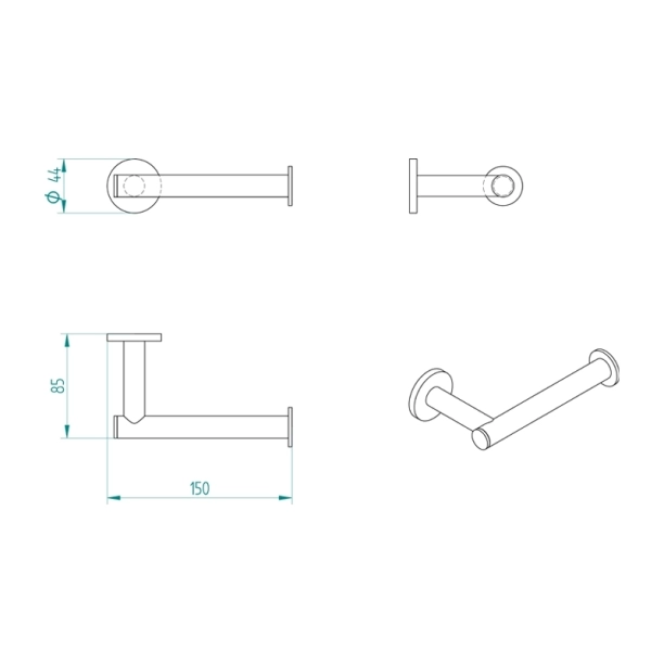 Χαρτοθήκη Verdi Omicron Μαύρο Ματ - 3020405