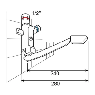 Ποδοβαλβίδα Τοίχου Αναμεικτική 1 Πεντάλ River R520283 2