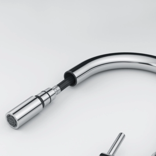 Μπαταρία νεροχύτη Lina καμπύλη με αποσπώμενο ντους χρωμέ