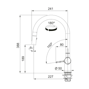 Μπαταρία New Active J με ντους σε χρωματισμό μαύρο ματ 2