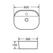 Karag LT2202 νιπτήρας οβάλ 50,5x38,5 με οπή για μπαταρία
