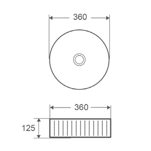 Karag LT3283-S νιπτήρας στρογγυλός Φ36