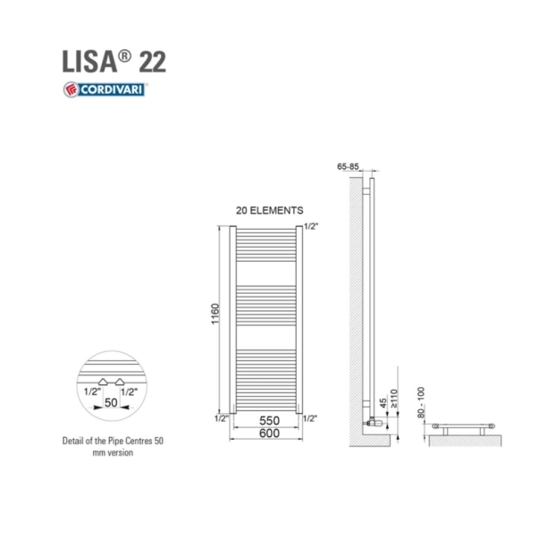 ΣΩΜΑ ΛΟΥΤΡΟΥ CORDIVARI LISA22 600X1200 486KCAL/H