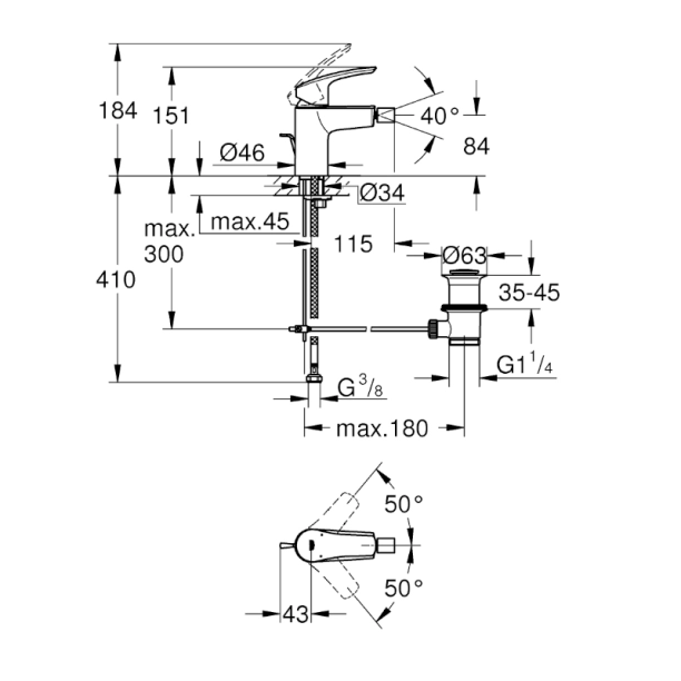 Μπαταρία μπιντέ Eurosmart 2021 S size χρωμέ