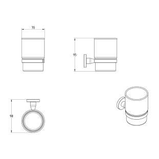 Ποτηροθήκη Verdi Sigma Χρωμέ - 3030522 2