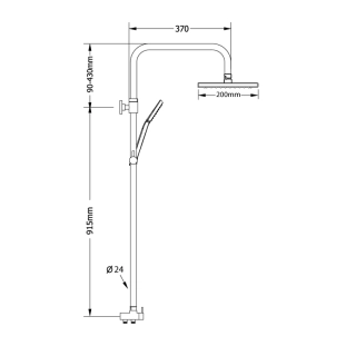 Modea Riviera 00-2953/B Στήλη Ντους, Μαύρο Ματ 2