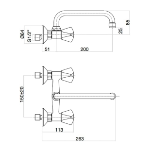 Μπαταρία Κουζίνας Fiore Classic Line 24CR0216, χρωμέ 2