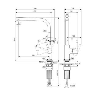 Μπαταρία Κουζίνας Ideal Standard Gusto BD418AA 2