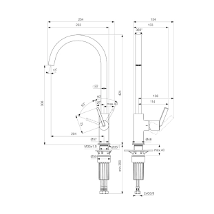 Μπαταρία Κουζίνας Ideal Standard Gusto  BD411AA 2