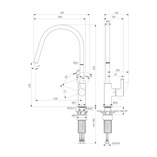 Μπαταρία Κουζίνας Ideal Standard Gusto Magnetic Grey BD408A5 2