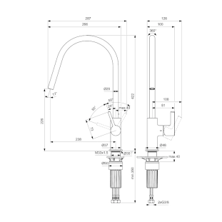 Μπαταρία Κουζίνας Ideal Standard Gusto Silver Storm BD408GN 2