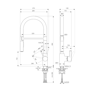 Μπαταρία Κουζίνας Ideal Standard Gusto SemiPro Magnetic Grey BD417A5 2