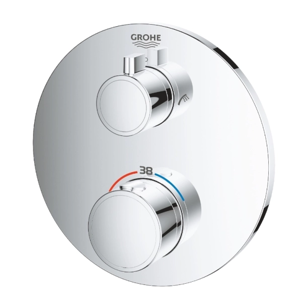 Grohe Grohtherm 24077000 Εξωτερικά Μέρη Εντοιχιζόμενης Θερμοστατικής Μπαταρίας Λουτρού, Χρωμέ