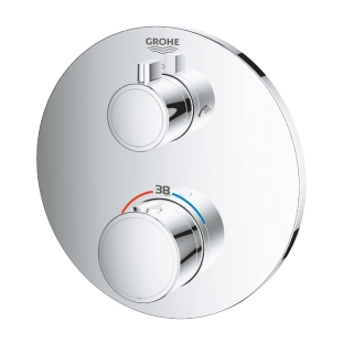 Grohe Grohtherm 24077000 Εξωτερικά Μέρη Εντοιχιζόμενης Θερμοστατικής Μπαταρίας Λουτρού, Χρωμέ