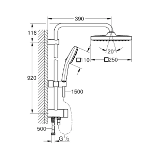 Grohe Tempesta System 250 Cube 26694001 Στήλη Ντους, Χρωμέ 2