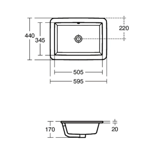 Ideal Standard Strada K077901 Νιπτήρας Πορσελάνης 59,5 x 44 2