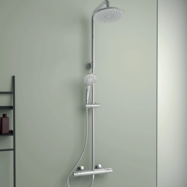 Ideal Standard Ceratherm T25 - Α7701ΑΑ - Στήλη Ντους Με Θερμοστατική Μπαταρία, Χρωμέ