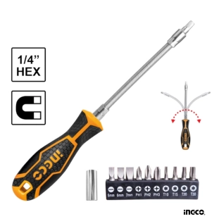 Ingco Κατσαβίδι Εύκαμπτο Σετ 12 τεμ.