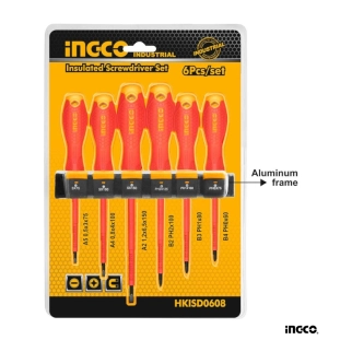 Ingco Κατσαβίδια Ηλεκτρολόγου VDE Σετ 6 τεμ. 2