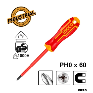 Ingco Κατσαβίδι Ηλεκτρολόγου VDE Σταυρού PH0x60mm