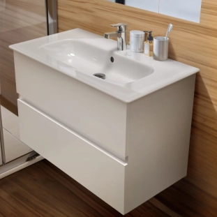 Ideal Standard Eurovit+/iLife 80 Σετ Έπιπλο Μπάνιου με Νιπτήρα, White Glossy