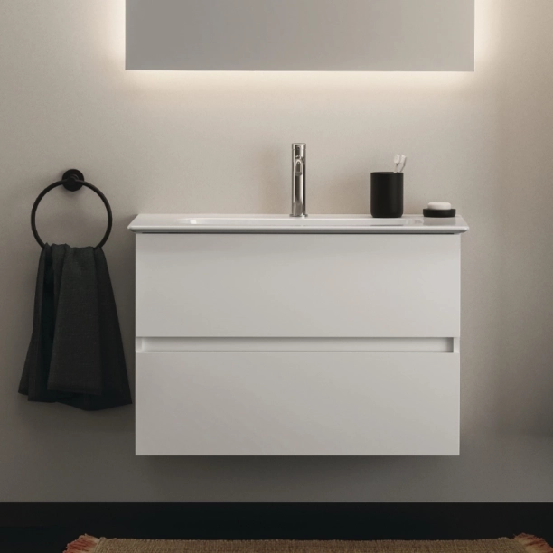 Ideal Standard Eurovit+/iLife 80 Σετ Έπιπλο Μπάνιου με Νιπτήρα, White Glossy
