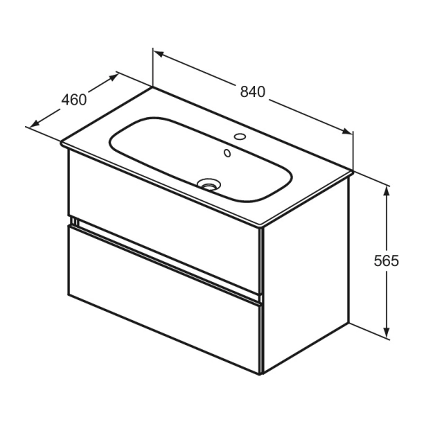 Ideal Standard Eurovit+/iLife 80 Σετ Έπιπλο Μπάνιου με Νιπτήρα, Flint Hickory