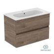 Ideal Standard Eurovit+/iLife 80 Σετ Έπιπλο Μπάνιου με Νιπτήρα, Flint Hickory