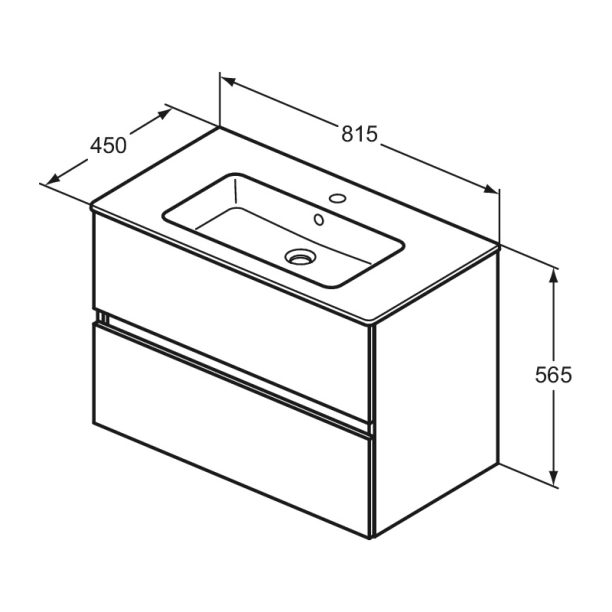 Ideal Standard Eurovit+/Tempo 80 Σετ Έπιπλο Μπάνιου με Νιπτήρα, White Gloss