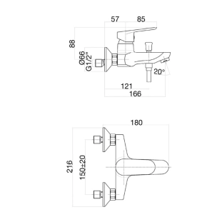 Fiore Kevon 81NN8141 Μπαταρία Λουτρού Πλήρης με Αξεσουάρ, μαύρο ματ 2