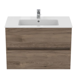 Ideal Standard Eurovit+/Tempo 80 Σετ Έπιπλο Μπάνιου με Νιπτήρα, Flint Hickory