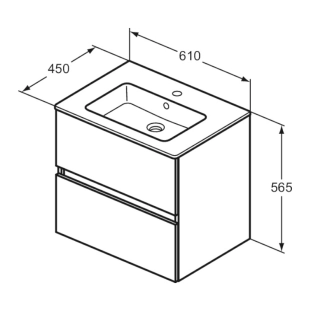 Ideal Standard Eurovit+/Tempo 60 Σετ Έπιπλο Μπάνιου με Νιπτήρα, Natural Oak 2