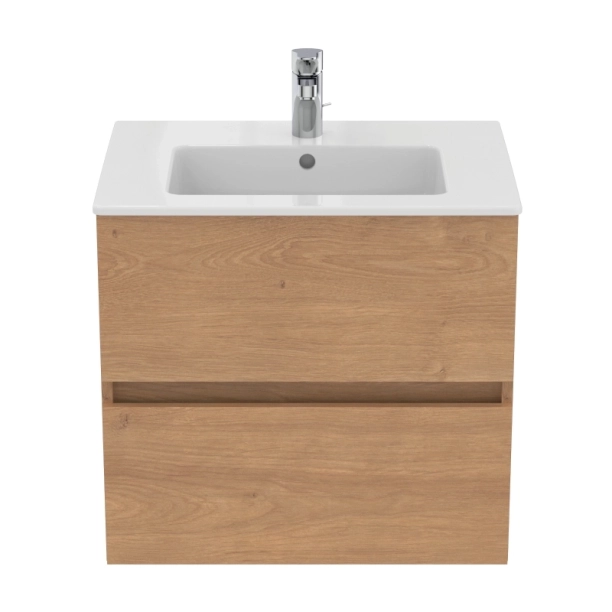 Ideal Standard Eurovit+/Tempo 60 Σετ Έπιπλο Μπάνιου με Νιπτήρα, Natural Oak