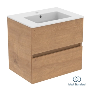 Ideal Standard Eurovit+/Tempo 60 Σετ Έπιπλο Μπάνιου με Νιπτήρα, Natural Oak