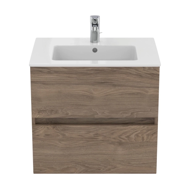 Ideal Standard Eurovit+/Tempo 60 Σετ Έπιπλο Μπάνιου με Νιπτήρα, Flint Hickory