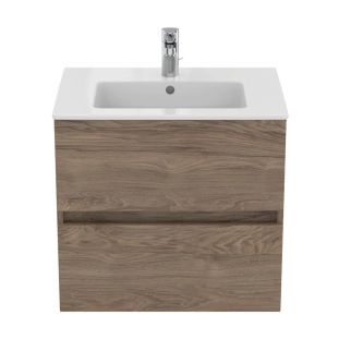 Ideal Standard Eurovit+/Tempo 60 Σετ Έπιπλο Μπάνιου με Νιπτήρα, Flint Hickory