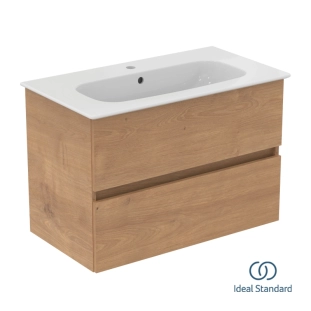 Ideal Standard Eurovit+/iLife 80 Σετ Έπιπλο Μπάνιου με Νιπτήρα, Natural Oak