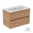 Ideal Standard Eurovit+/iLife 80 Σετ Έπιπλο Μπάνιου με Νιπτήρα, Natural Oak