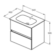 Ideal Standard Eurovit+/iLife 60 Σετ Έπιπλο Μπάνιου με Νιπτήρα, Flint Hickory