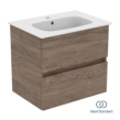 Ideal Standard Eurovit+/iLife 60 Σετ Έπιπλο Μπάνιου με Νιπτήρα, Flint Hickory