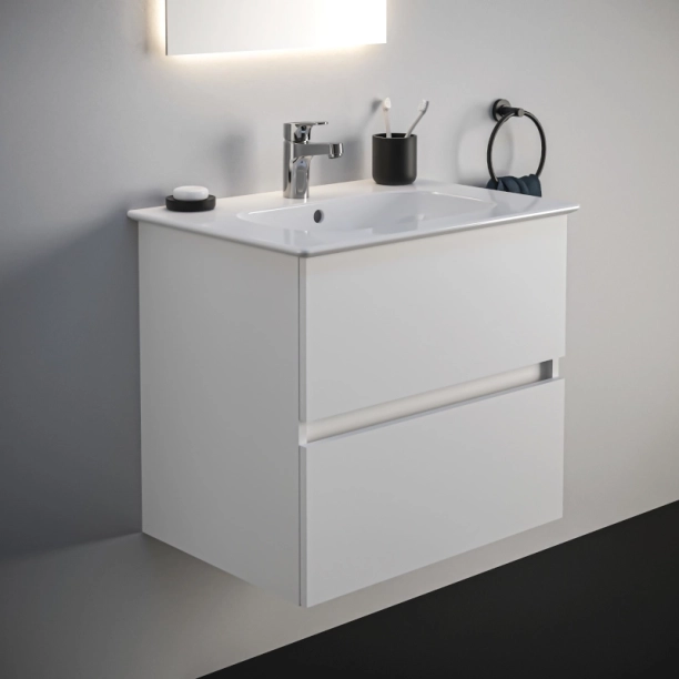 Ideal Standard Eurovit+/iLife 60 Σετ Έπιπλο Μπάνιου με Νιπτήρα, White Glossy