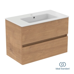 Ideal Standard Eurovit+/Tempo 80 Σετ Έπιπλο Μπάνιου με Νιπτήρα, Natural Oak