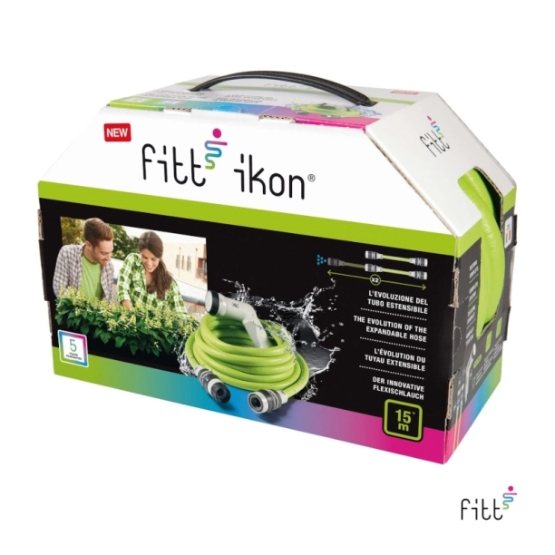 Σετ λάστιχο κήπου Fitt Ikon lime 15μ. με αξεσουάρ
