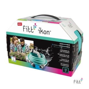 Σετ λάστιχο κήπου Fitt Ikon aquamarine 15μ. με αξεσουάρ 2