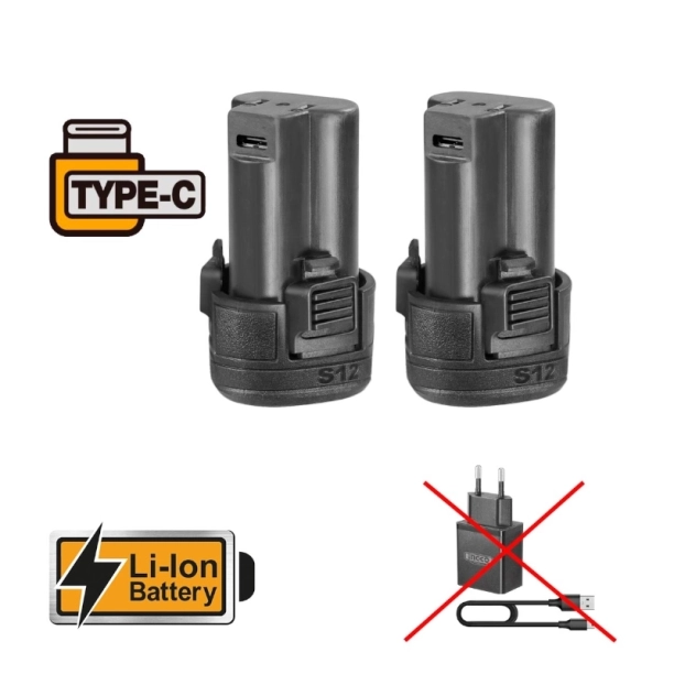 Ingco Παλμικό Κατσαβίδι Μπαταρίας 12V Li-Ion USB Type-C CIRLI12015